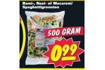 bami nasi of macaroni spaghettigroenten