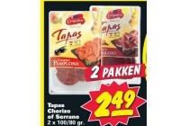 tapas chorizo of serrano