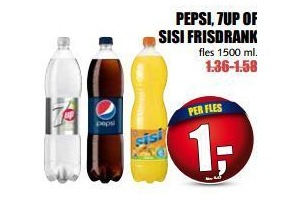 pepsi 7up of sisi frisdank voor en euro 1 per fles