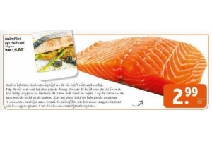 zalmfilet op de huid