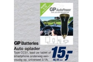 gp batteries auto oplader