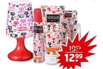 vogue girl cats lamp geschenkset