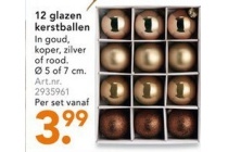 12 glazen kerstballen