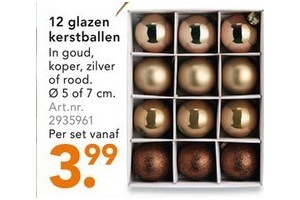 12 glazen kerstballen