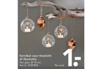 kerstbal voor theelicht of decoratie
