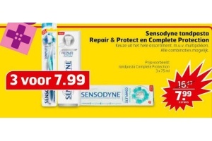 Sensodyne tandpasta Repair protect complete protection 3 