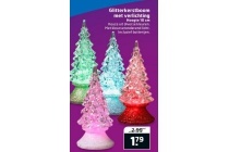 glitterkerstboom met verlichting