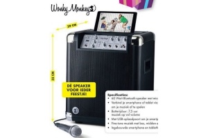 wonkey monkey bluetooth partybox met microfoon