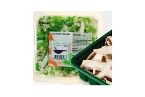champignons gesneden uienmix of paprikamix