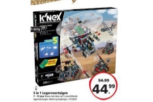 k nex bouwset 5 in 1 legervoertuigen