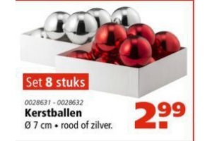 kerstballen set 8 stuks