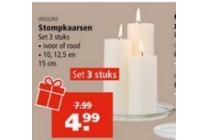 stompkaarsen set 3 stuks