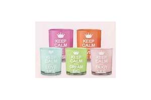 kaars in glas en quot keep calm en quot