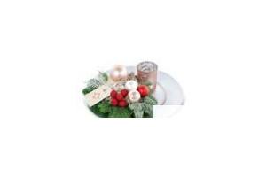 ah kerststuk op groot bord