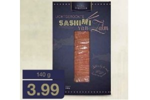 licht gerookte zalm sashimi