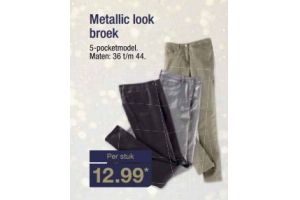 metallic look broek