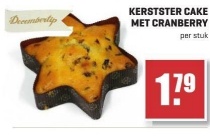 kerstster cake met cranberry