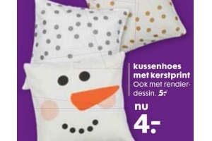 kussenhoes met kerstprint