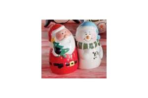 peper en zoutstel kerstman en sneeuwpop