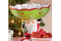 schaal op voet kerstman