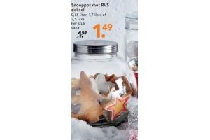 snoeppot met rvs deksel