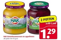 hak groenteconserven en appelmoes