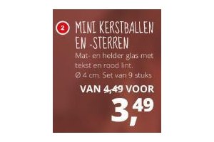 mini kerstballen en sterren