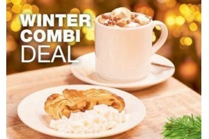 warme chocolademelk met marshmallows en warme apfelstrudel