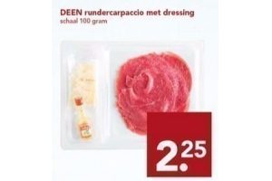 deen rundercarpaccio met dressing