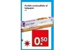 perfekt vershoudfolie of bakpapier