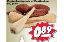 zoete aardappels of pastinaken