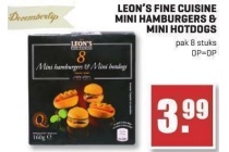 leon s fine cuisine mini hamburgers en amp mini hotdogs