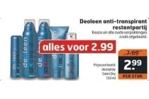 deoleen anti transpirant restantpartij
