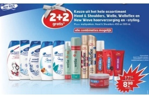 hele assortiment head en amp shoulders wella wellaflex en new wave