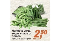 haricots verts sugar snaps of peulen