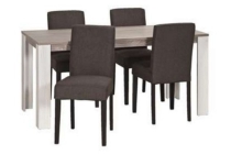 eetkamertafel hamburg met 4 stoelen pavarotti taupe
