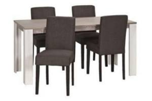 eetkamertafel hamburg met 4 stoelen pavarotti taupe