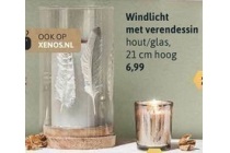 windlicht met verendessin