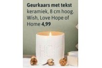 geurkaars met tekst