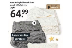 gebreide plaid met kabels