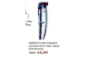 babyliss for men styling kit compete 10 in 1 haar baard en amp lichaamsset