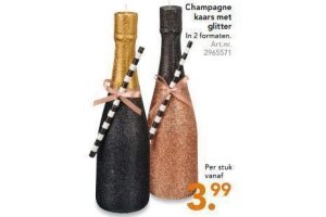 champagne kaars met glitter