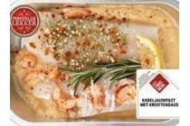 kabeljauwfilet in kreeftensaus