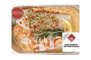 kabeljauwfilet in kreeftensaus