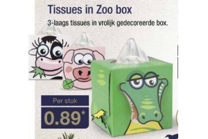 tissues in zoo box