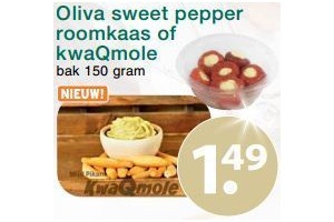 oliva sweet pepper roomkaas of kwaqmole