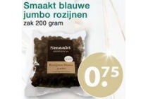 smaakt blauwe jumbo rozijnen