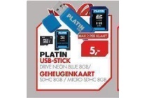 platin usb stick geheugenkaart