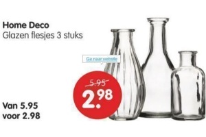 home deco glazen flesjes