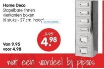 home deco stapelbare tinnen boxen